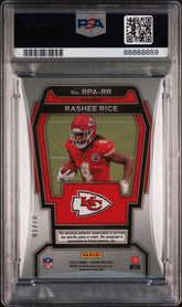 2023 Panini Prizm Rookie Patch Autograph Rashee Rice Gold #/10 Auto PSA 9